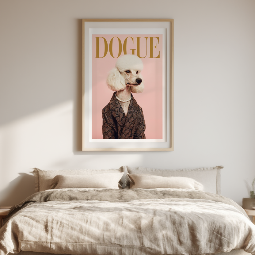 Dogue – Poodle Pink Cover – Minimalist Wall Art Print