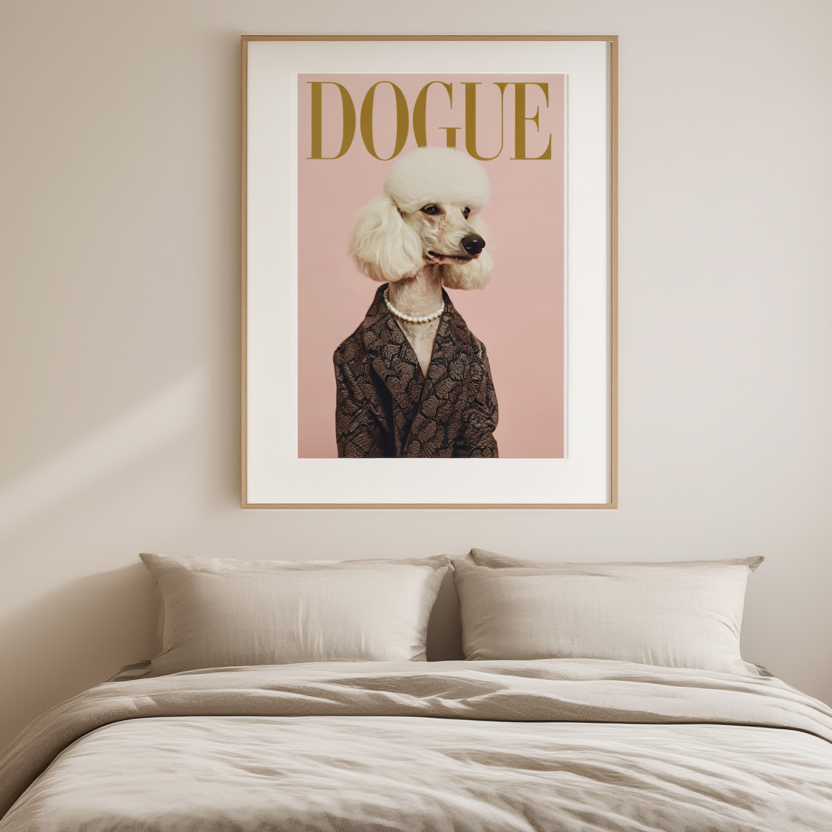 Dogue – Poodle Pink Cover – Minimalist Wall Art Print