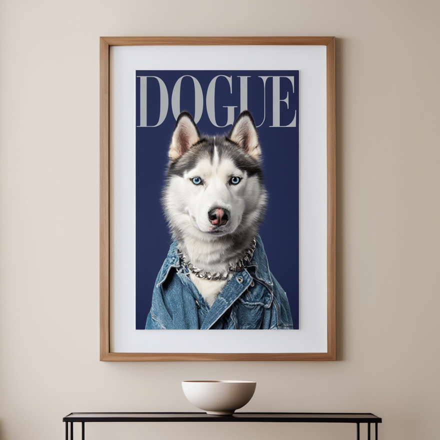 Dogue – Husky Blue Cover – Minimalist Wall Art Print