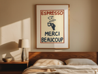 Espresso Merci Beaucoup – Illustrated Coffee Typography Print