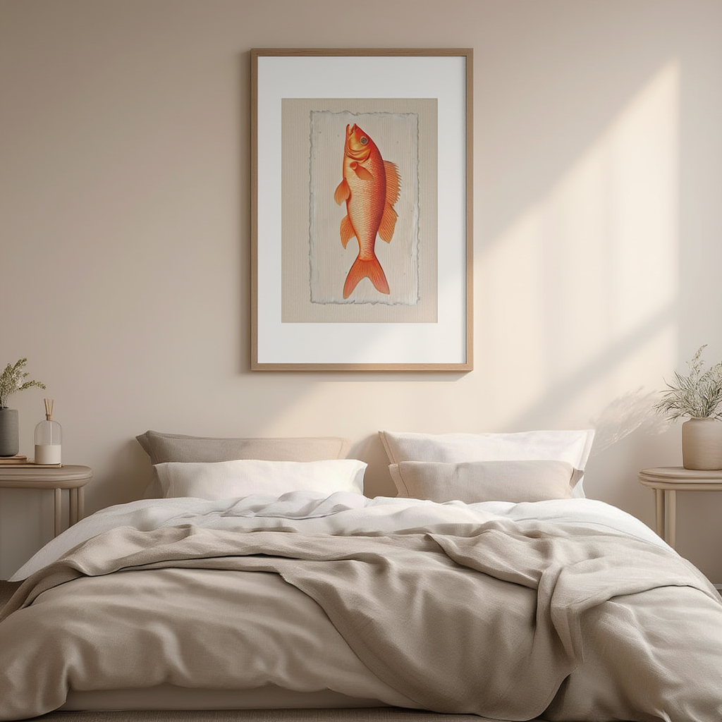 Warm Tones Fish – Minimalist Wall Art Print