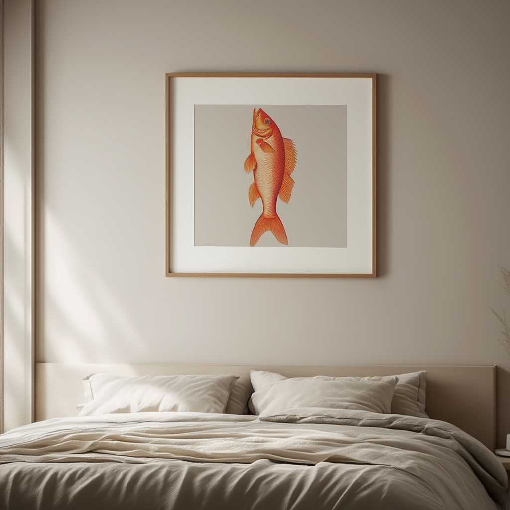 Warm Tones Fish – Minimalist Wall Art Print