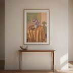 Still Life Flowers – Mustard & Terracotta – Minimalist Wall Art Print