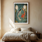 Koi Fish Poster – Minimalist Japanese Wall Art Print