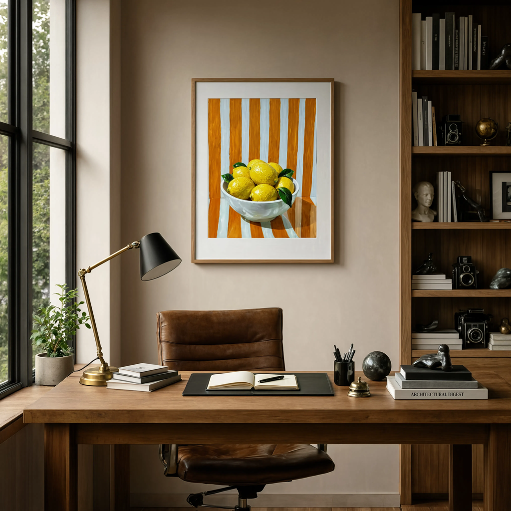 Lemons on Orange Stripes