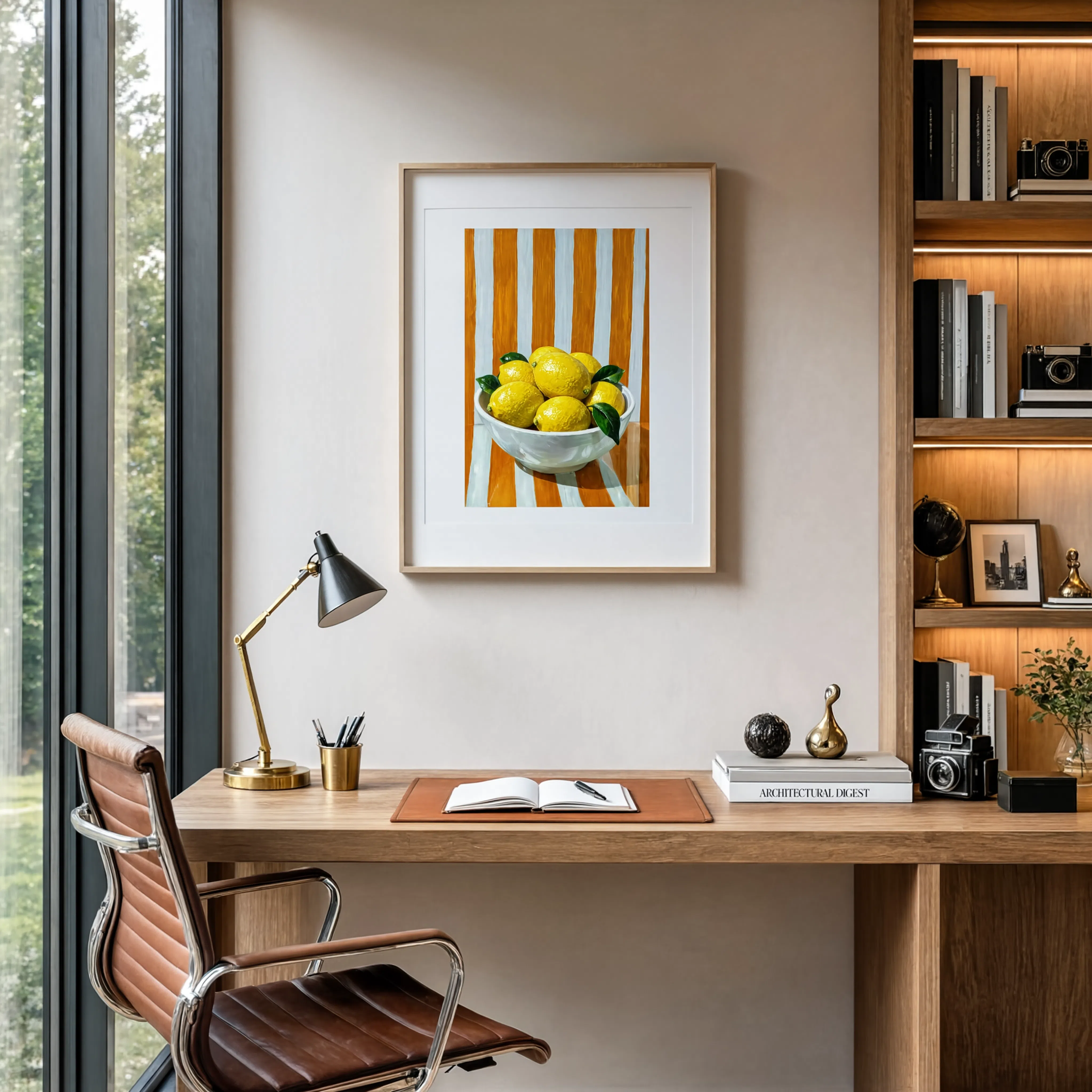 Lemons on Orange Stripes