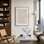 Abstract Leaves Beige Print | Minimalist Botanical Wall Art