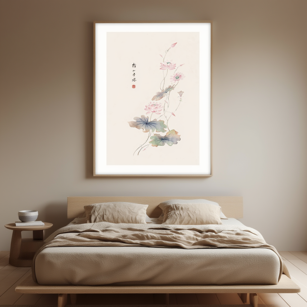 Chinese Floral Print – Minimalist Asian Botanical Wall Art