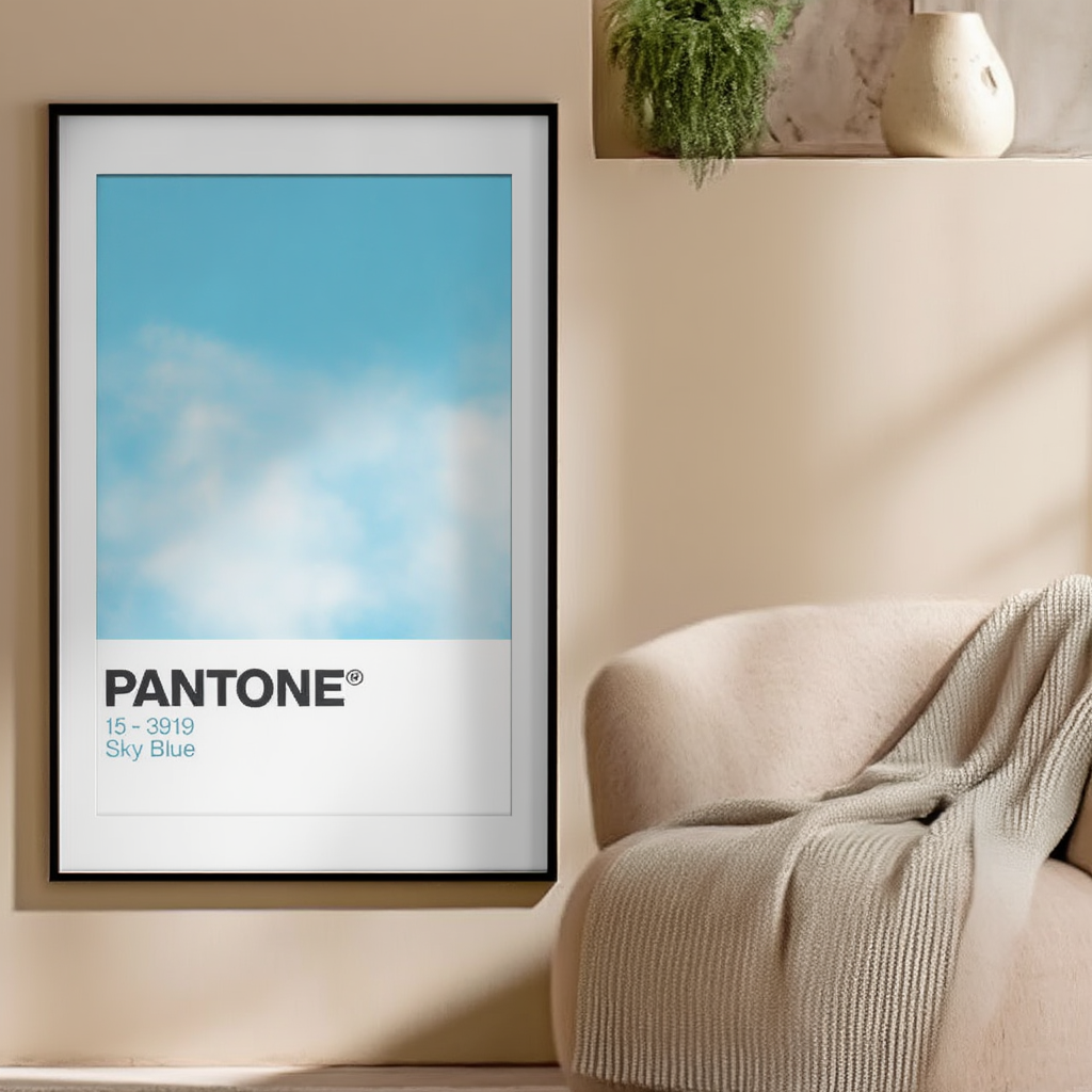 Pantone Inspired Sky blue – Minimalist Color Code Art Print
