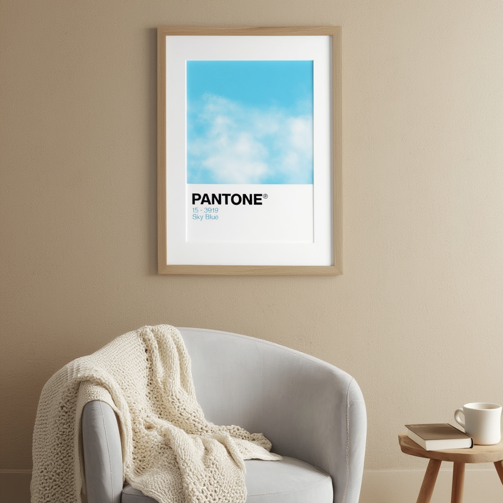Pantone Inspired Sky blue – Minimalist Color Code Art Print