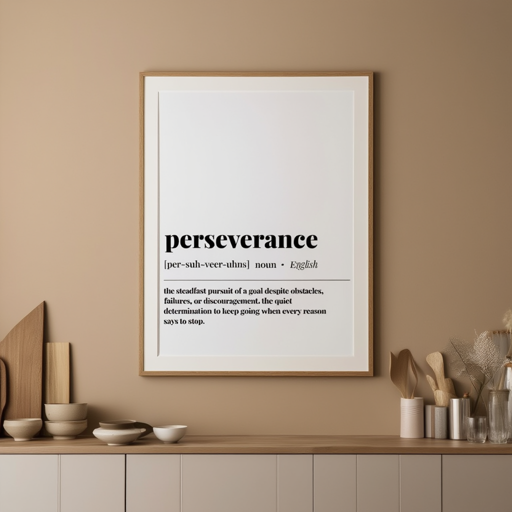 Perseverance – Minimalist Typography Wall Art Print