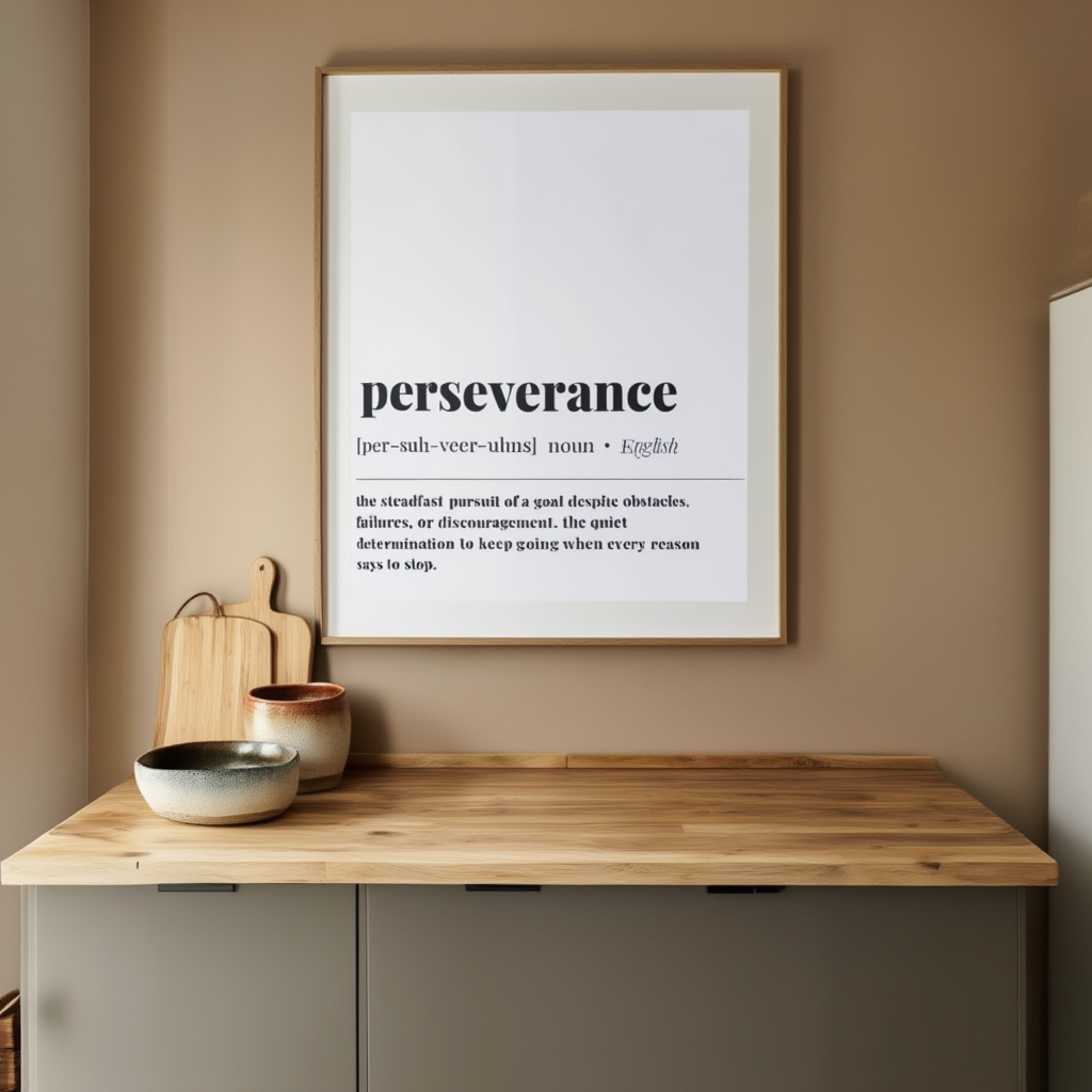 Perseverance – Minimalist Typography Wall Art Print