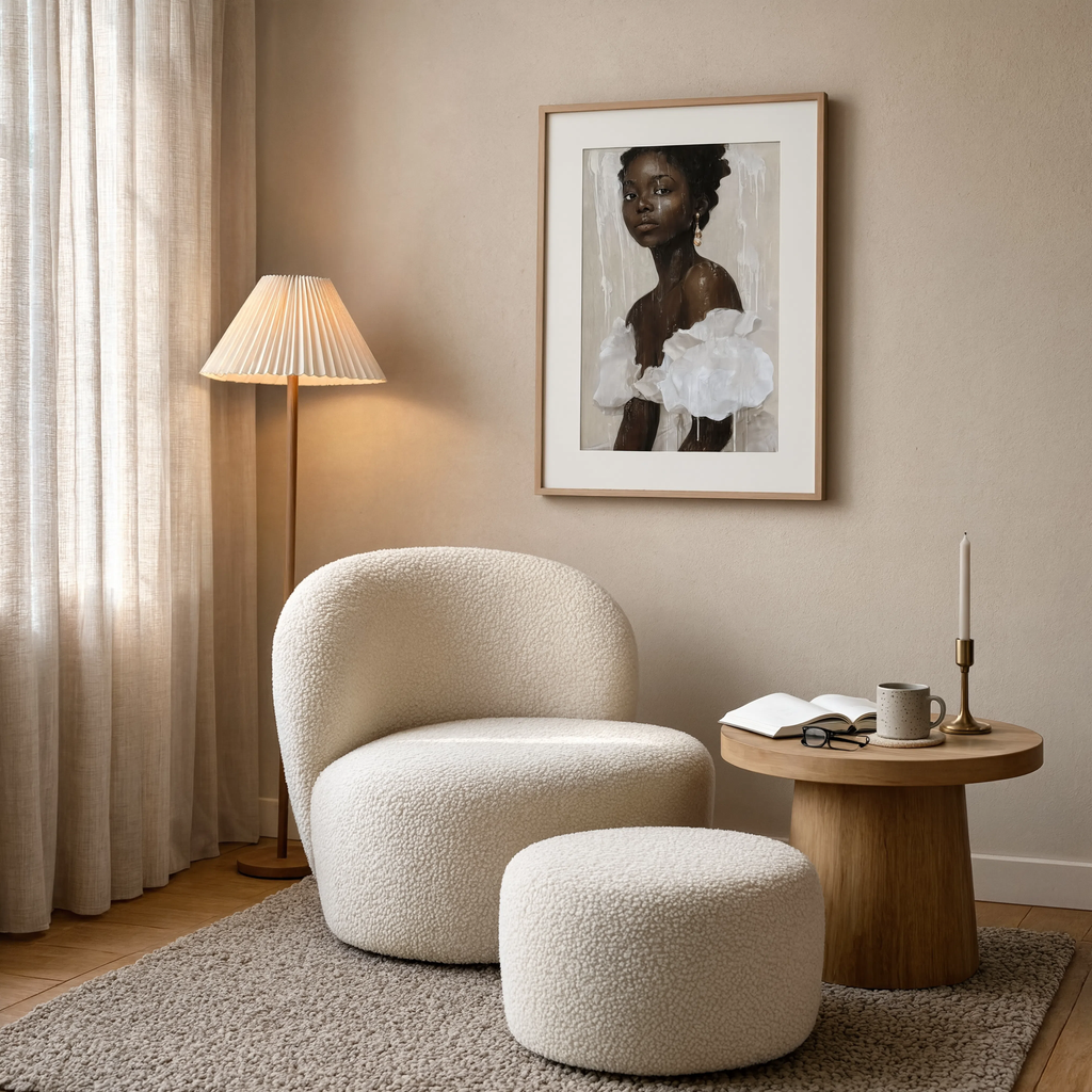 Painterly Portrait of a Black Woman – Contemporary Feminine Art Print – Elegant Modern Wall Decor