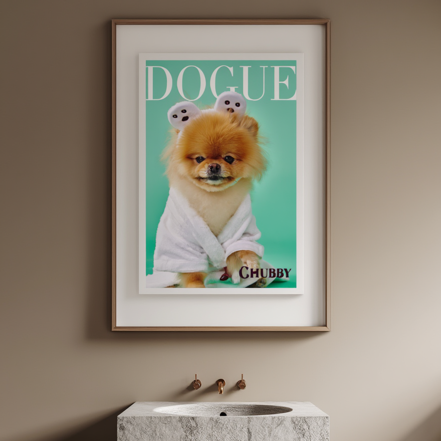 Dogue – Pomeranian Fashion Cover – Minimalist Wall Art Print