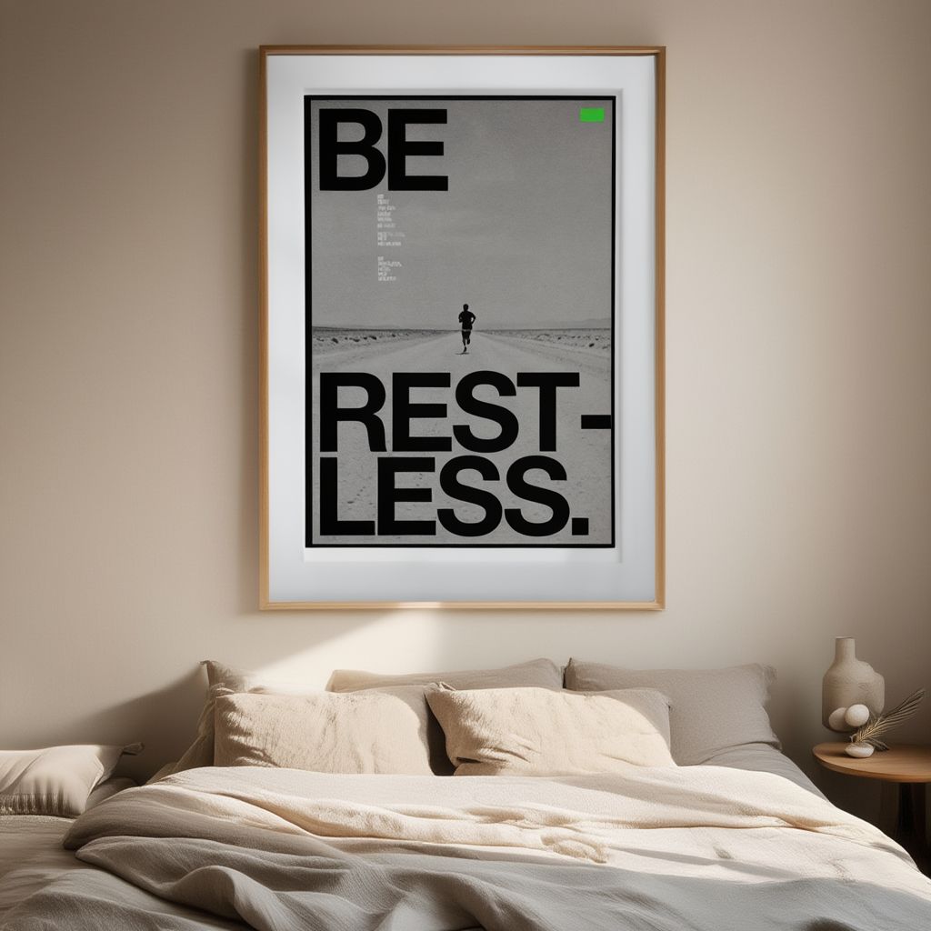 Be Restless – Street Style Motivational Poster – Modern Urban Art Print