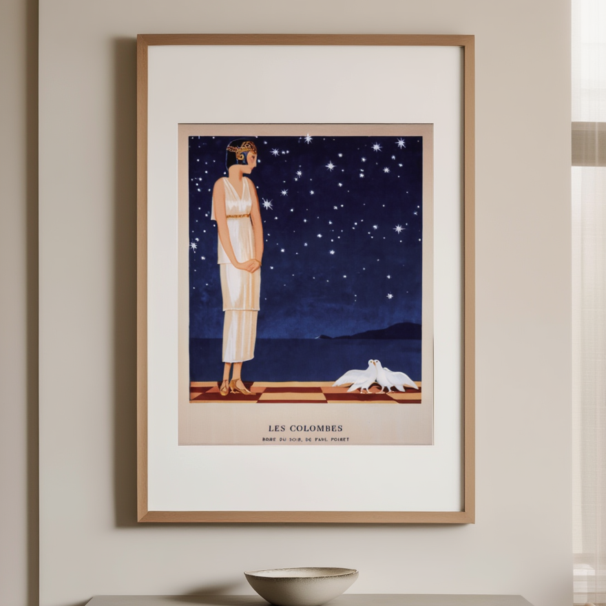 André Édouard Marty – Les Colombes Vintage Illustration Poster