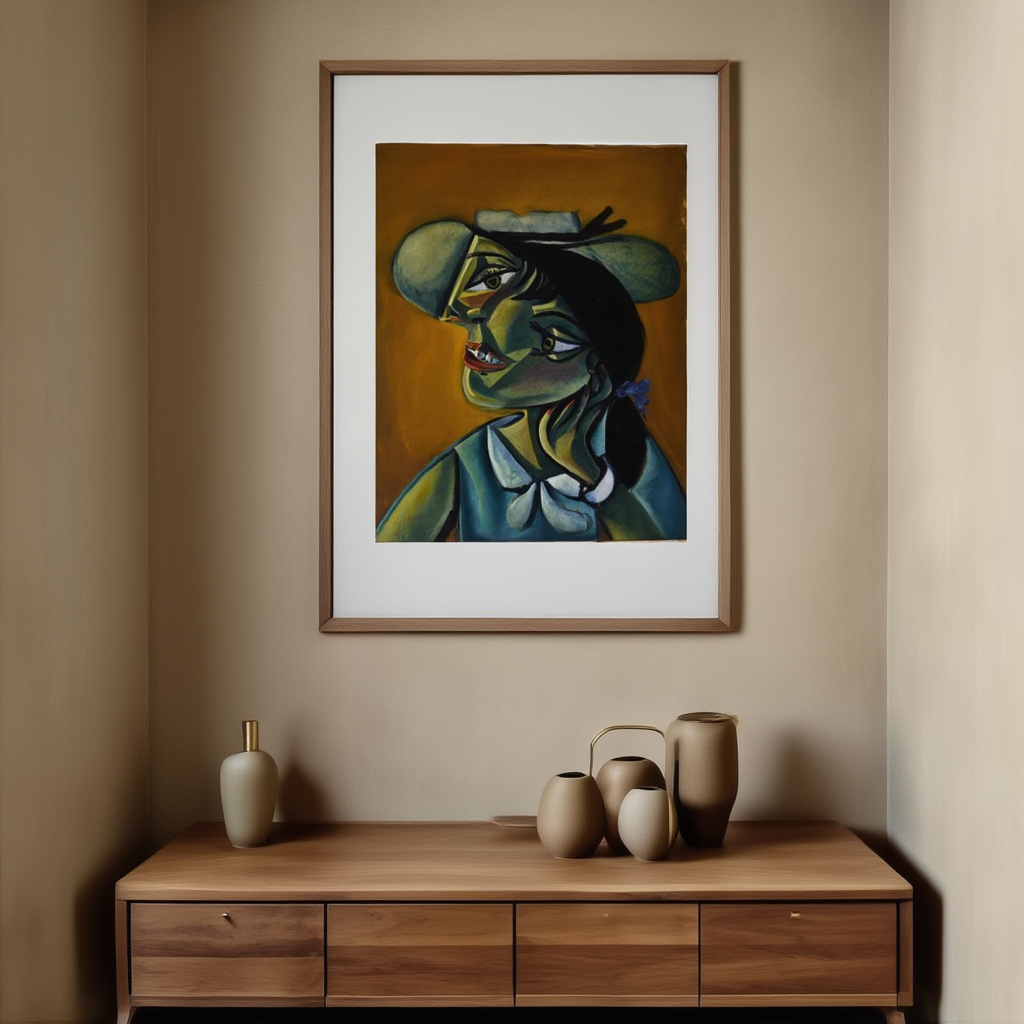 Blue Elegance – Surreal Woman in Hermine Print - Hakyarts