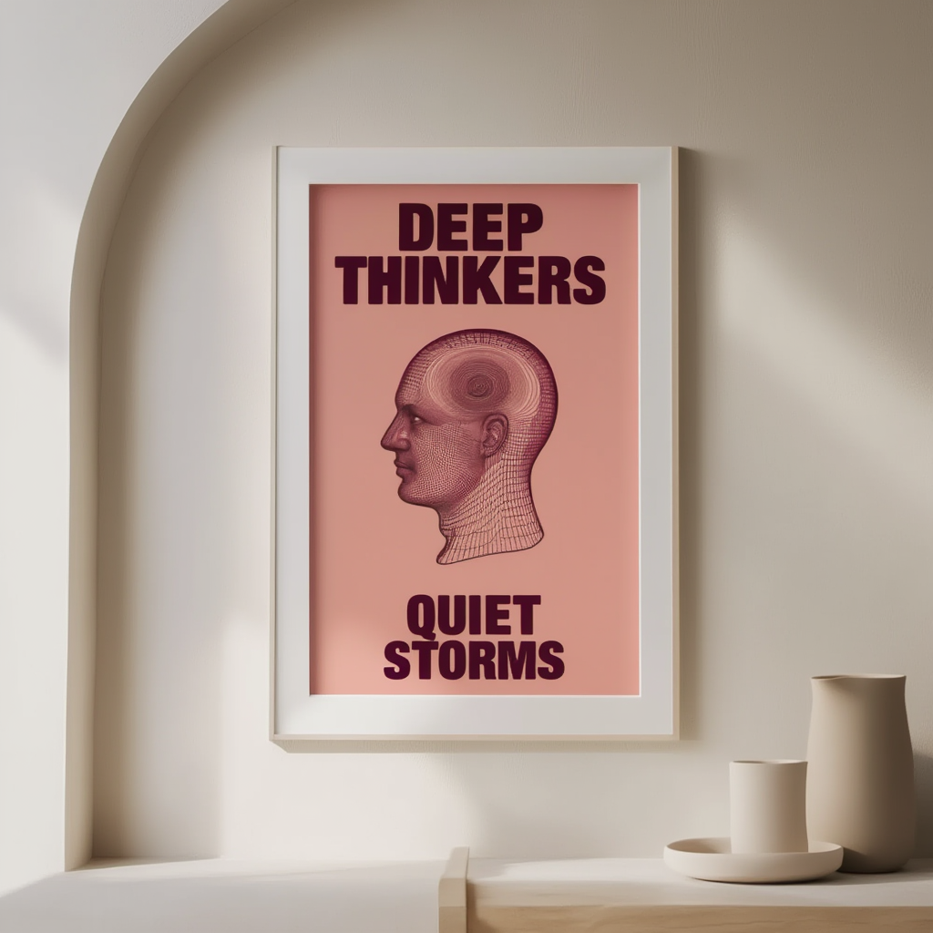 Deep Thinkers Quiet Storms – Minimalist Contemplative Wall Art