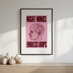 Night Minds Endless Loops Poster – Minimalist Contemporary Wall Art