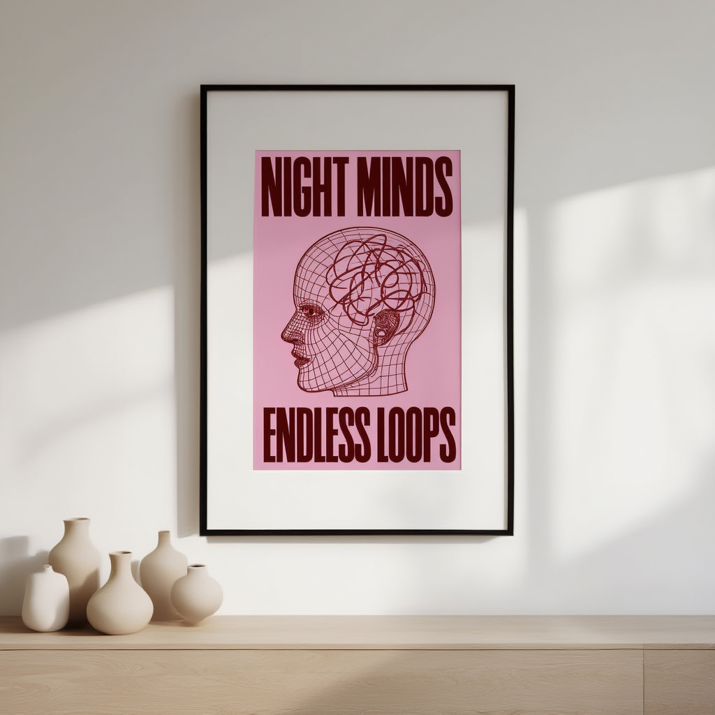 Night Minds Endless Loops Poster – Minimalist Contemporary Wall Art
