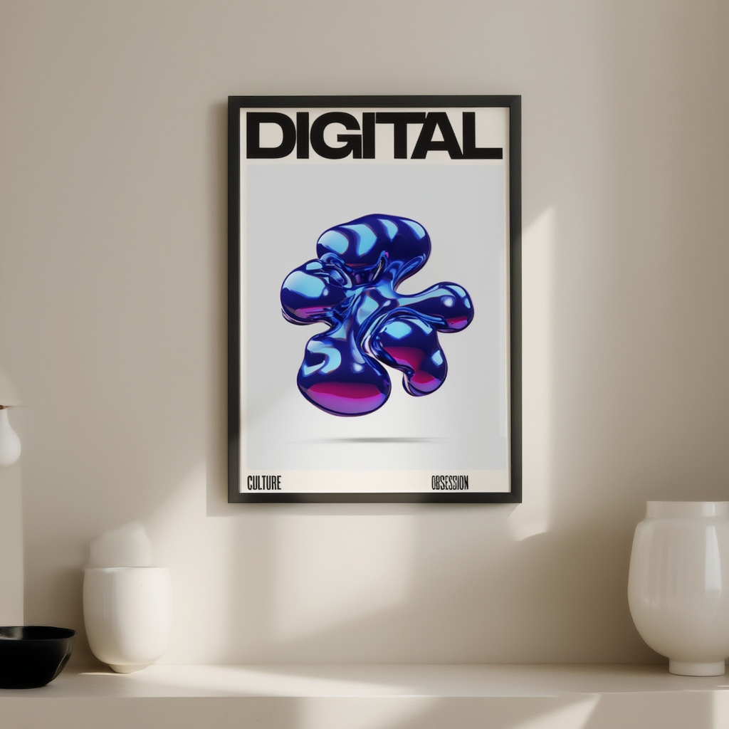 Digital Culture Obsession Print – Modern Tech & Media Wall Art
