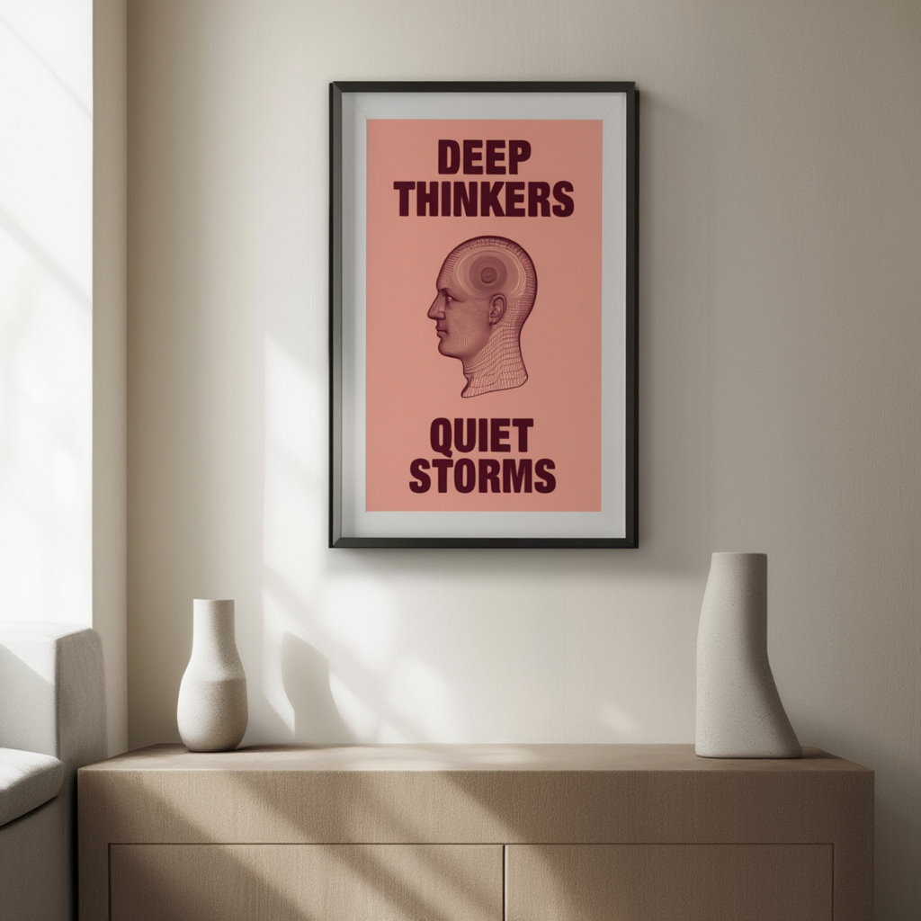 Deep Thinkers Quiet Storms – Minimalist Contemplative Wall Art