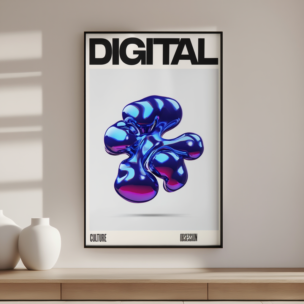 Digital Culture Obsession Print – Modern Tech & Media Wall Art