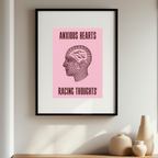 Anxious Hearts Poster – Emotional Expression Minimalist Wall Art