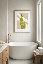 Sage Green Seated Woman | Contemporary Figurative Wall Art