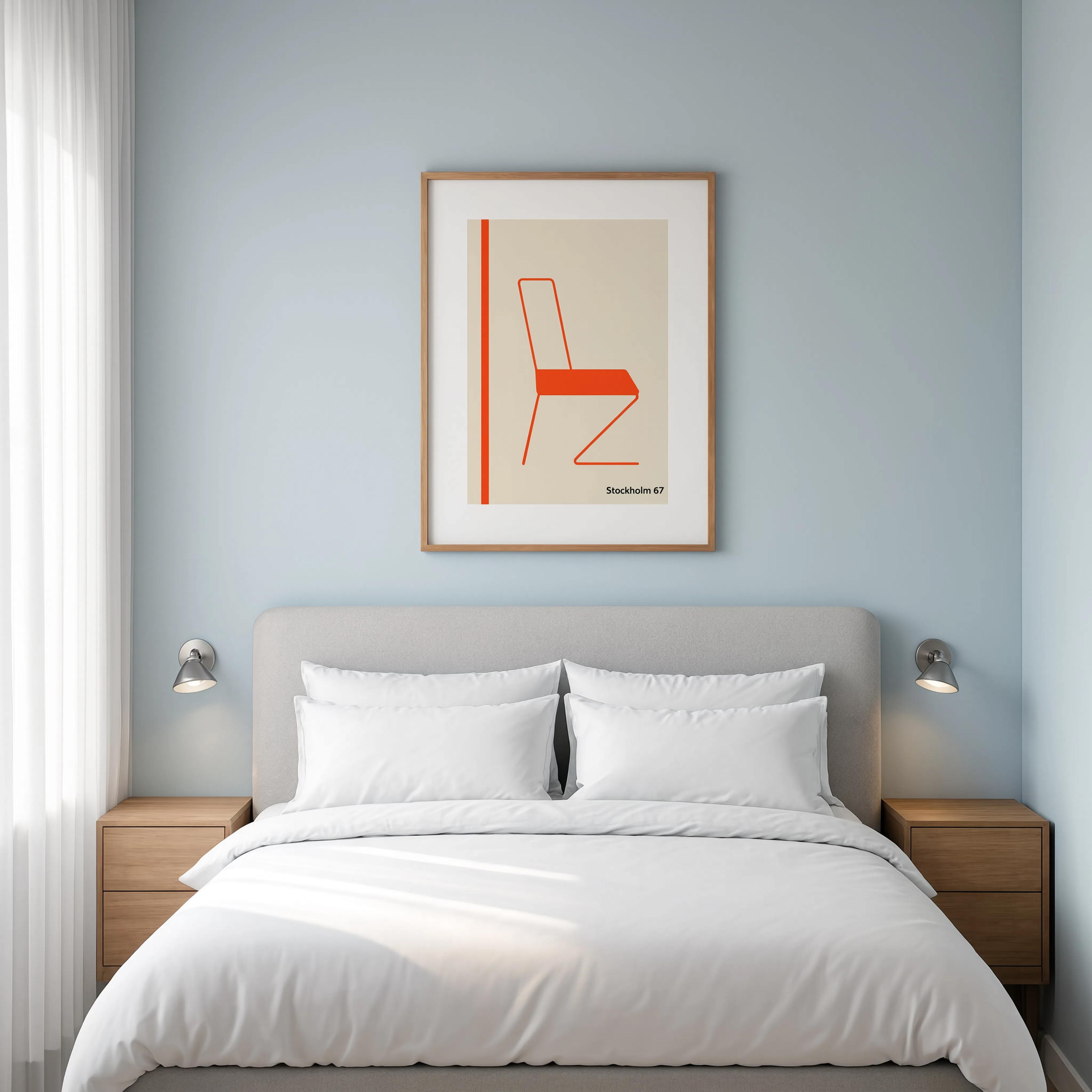 Orange Chair – Stockholm | Contemporary Scandinavian Wall Art