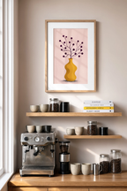 Vase and Branches – Mustard Hues | Contemporary Botanical Still Life Wall Art