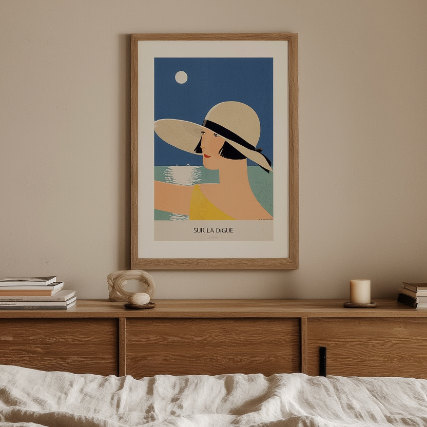 André Édouard Marty – Sur la Digue – Vintage Art Deco Fashion Illustration Poster