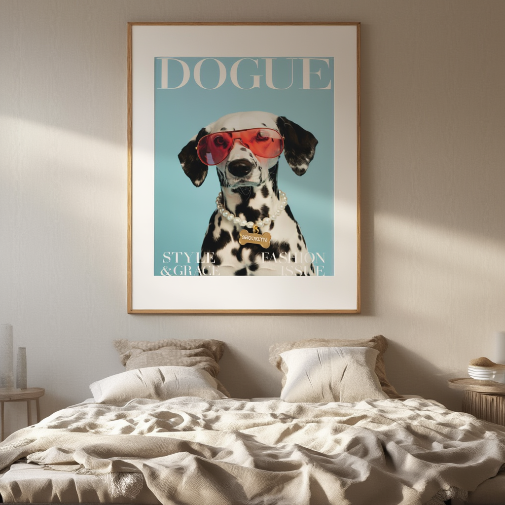 DOGUE – Dalmatian Blue Wall Art Print | Modern Fashion Dog Poster | Minimalist Pet Decor