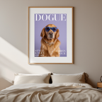DOGUE – Golden Retriever Lavender Wall Art Print | Chic Fashion Dog Poster | Minimalist Pet Decor
