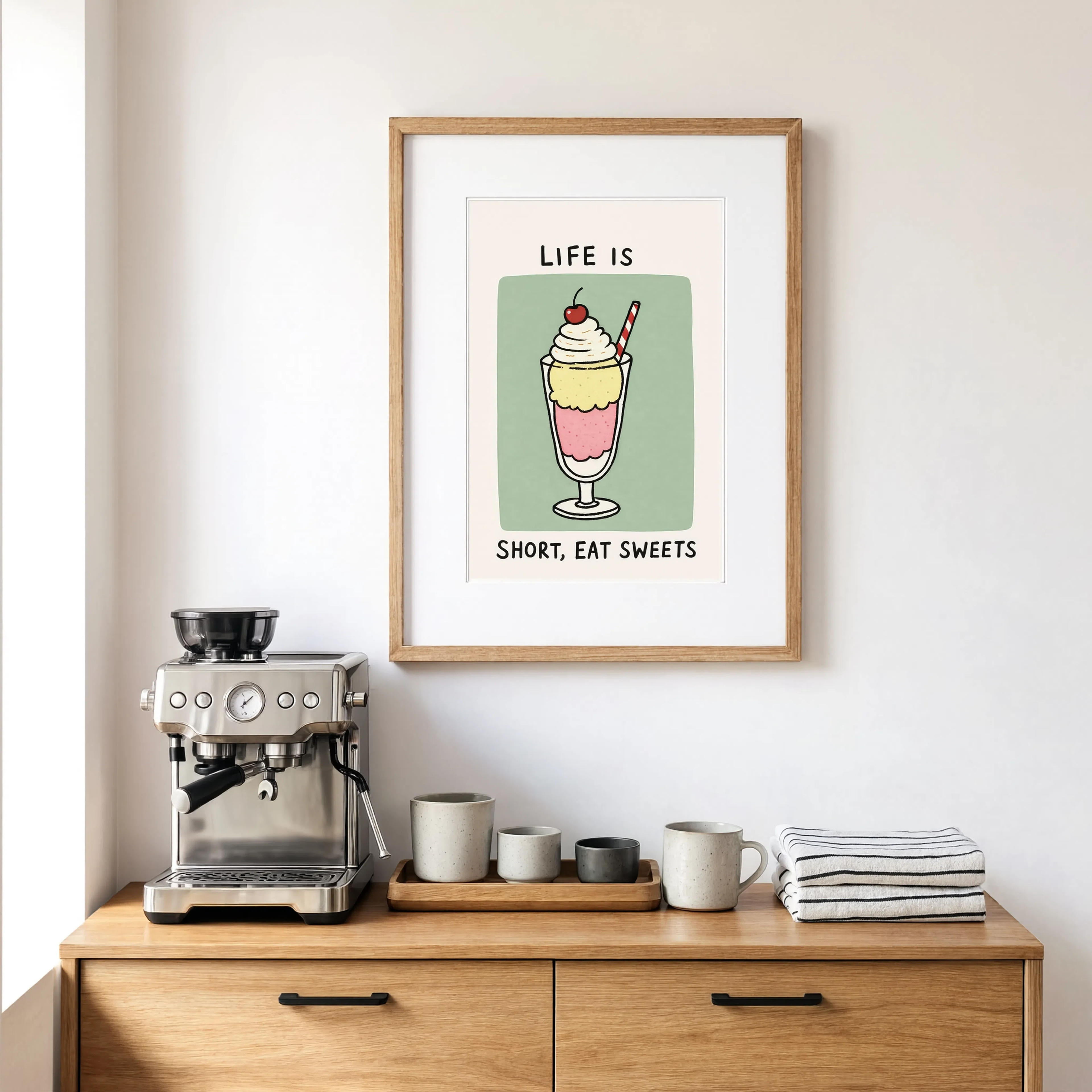 Life Is Short, Eat Sweets | Sweet Food Illustration Print