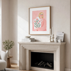 Blush Coral Vase Print | Contemporary Still Life Wall Art