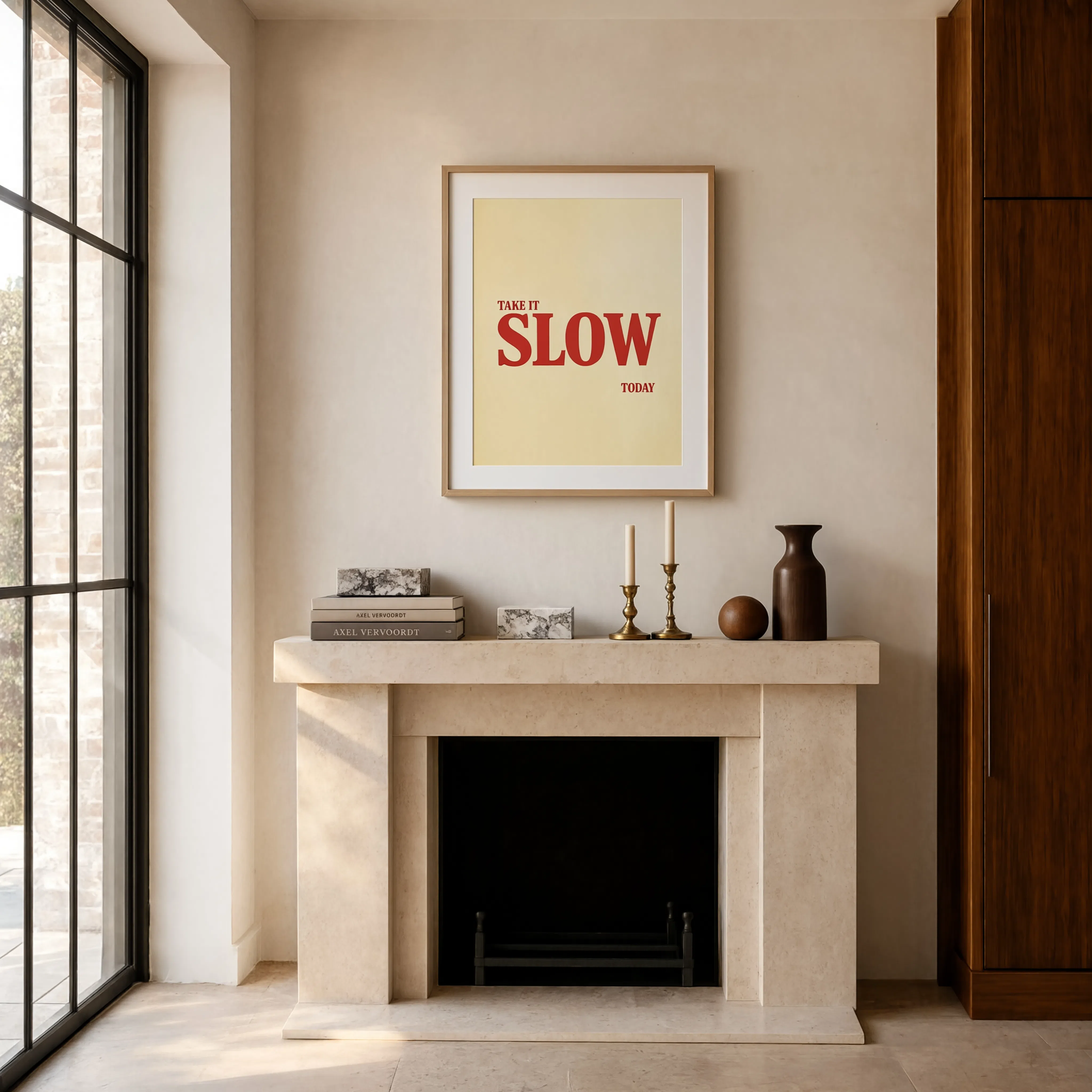Slow Down Poster | Minimalist Typography Wall Art