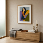Two Seated Women | Cool Hue | Contemporary Figurative Art Print