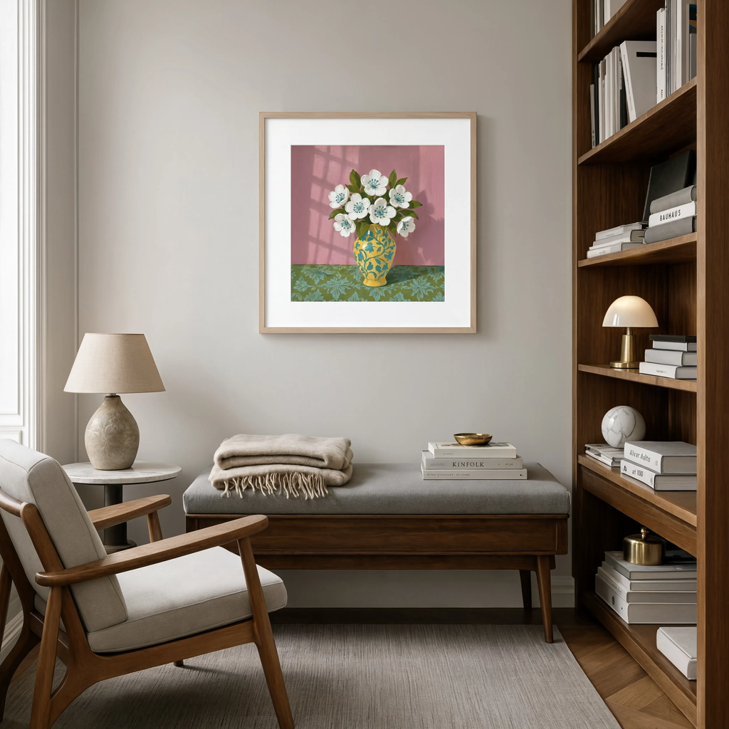 Yellow Vase Still Life II | Modern Still Life Print