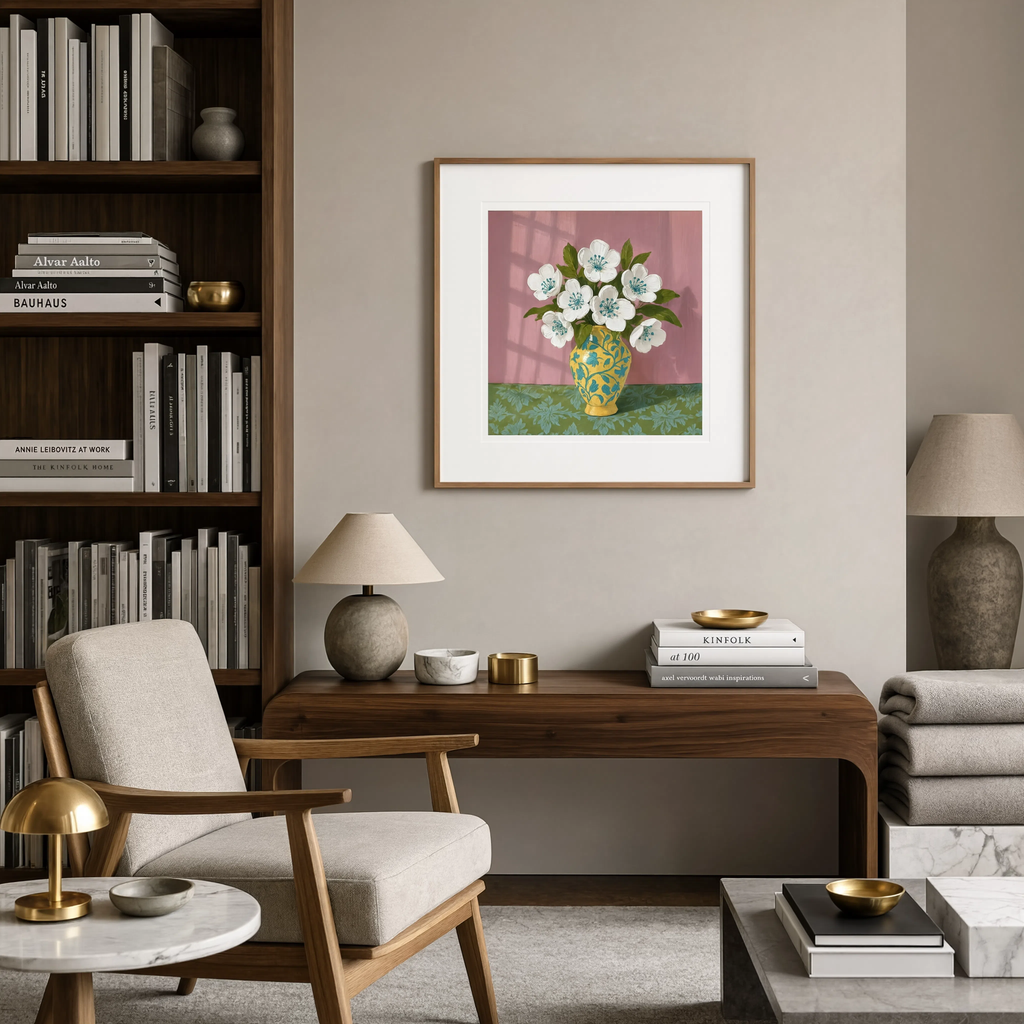 Yellow Vase Still Life II | Modern Still Life Print