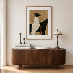 Minimalist Portrait of Alluring Black Woman on Horse | Modern Art Print