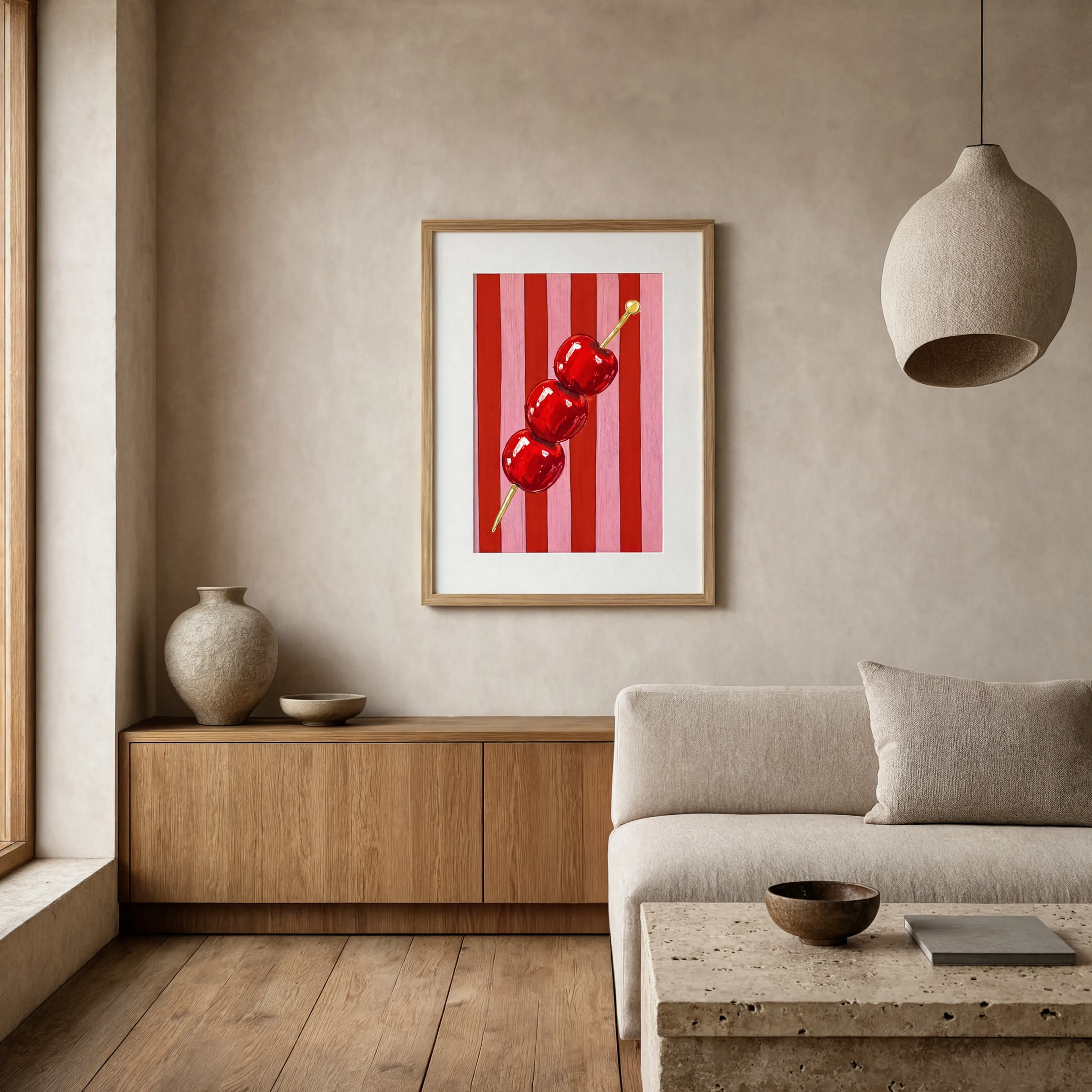 Cherry Cocktail Pick | Designer Kitchen Wall Decor