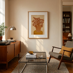 Striped Vase Print | Terracotta Rust | Contemporary Still Life Wall Art