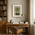 Striped Vase Print | Green | Contemporary Still Life Wall Art