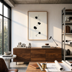 Monochrome Minimalist Floral Leaves | Contemporary Botanical Wall Art