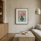 Baby Blue Table Floral | Contemporary Botanical Wall Art