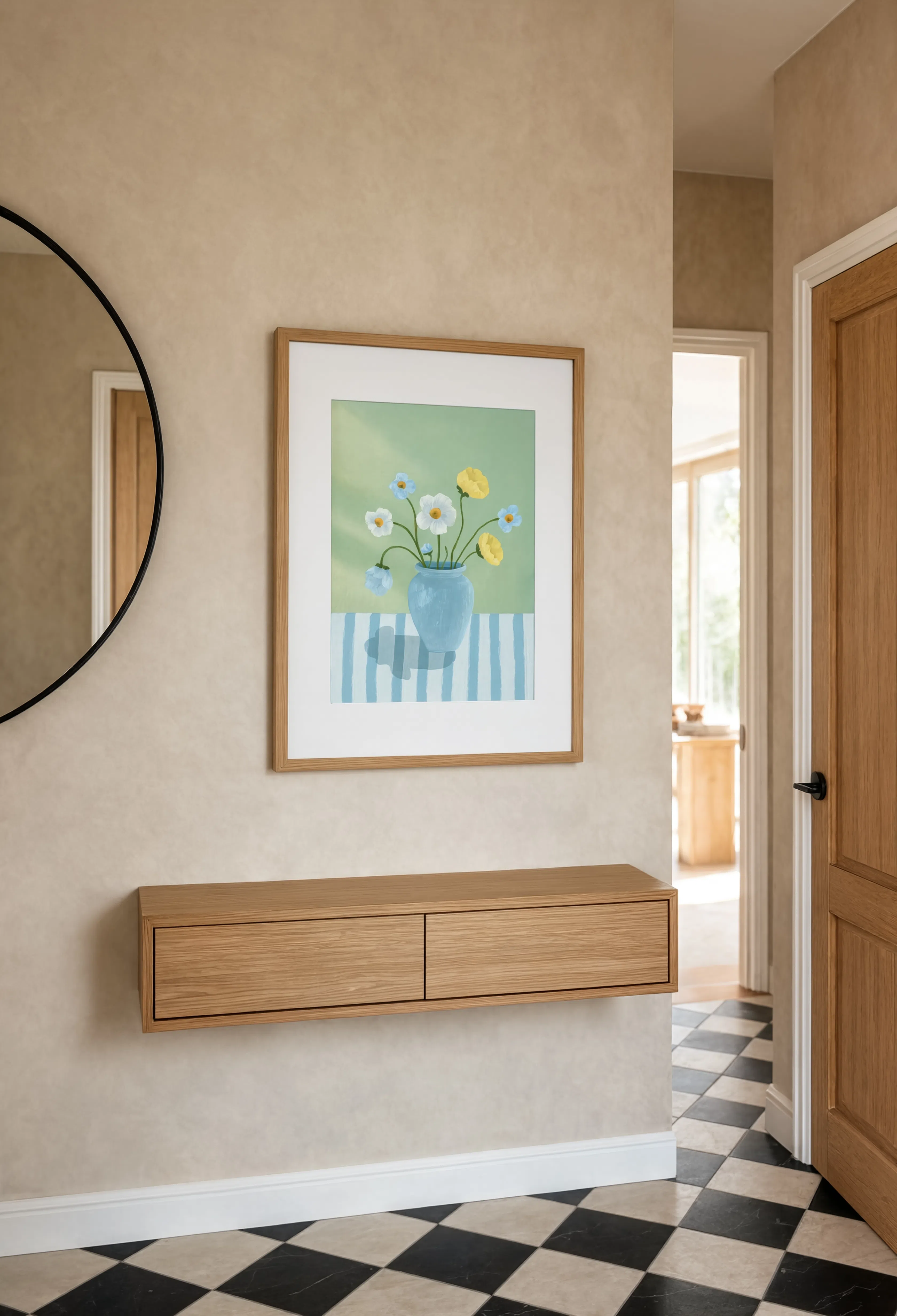 Duck Egg Blue Floral | Contemporary Botanical Wall Art
