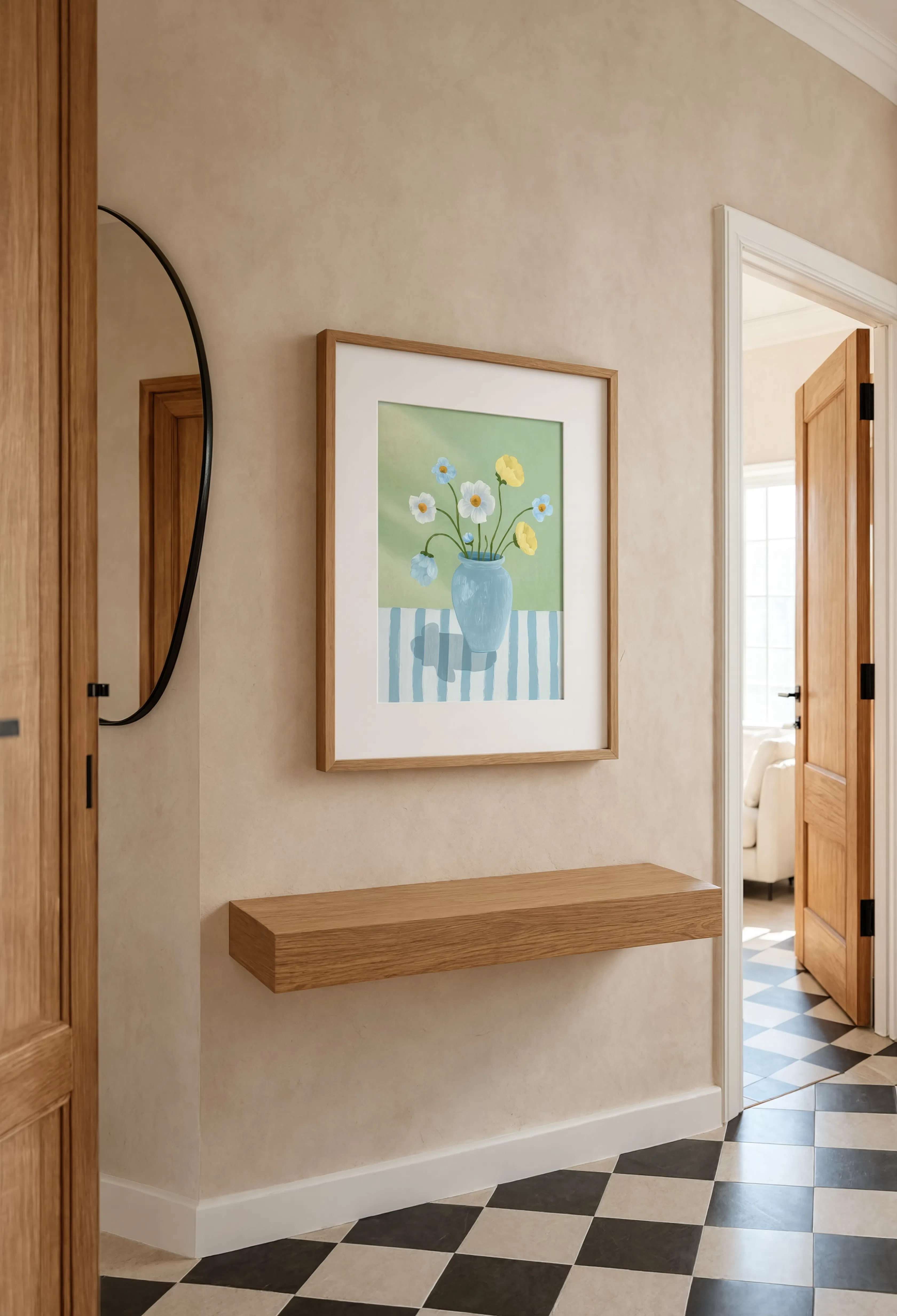 Duck Egg Blue Floral | Contemporary Botanical Wall Art