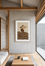 Woman with White Hat Band | Contemporary Fashion Portrait Wall Art