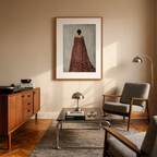 Burgundy Flowing Drapery | Contemporary Figurative Wall Art Print